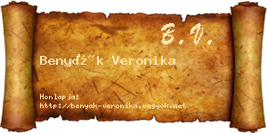 Benyák Veronika névjegykártya